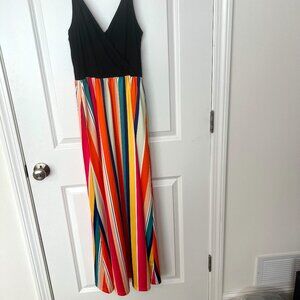 Ouges Women's Maxi Dress Size Med V-Neck Adjustable Spaghetti Strap w/Pockets